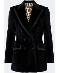 Dolce & Gabbana - Cotton And Silk-Blend Velvet Blazer - Lyst