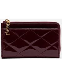 Saint Laurent - Paris Fragments Patent Leather Card Holder - Lyst