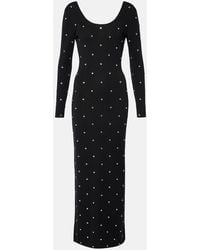 Versace - Crystal-Embellished Virgin Wool Midi Dress - Lyst