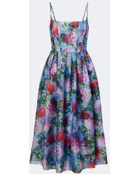 Carolina Herrera - Floral Silk Crepe Cocktail Dress - Lyst