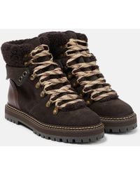 See By Chloé - Stivaletto Eileen in camoscio e shearling - Lyst