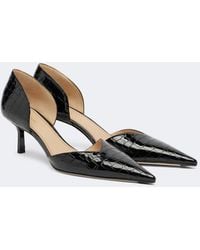 Victoria Beckham - Victoria Angle D'Orsay Croc-Effect Leather Pumps - Lyst