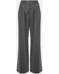Wardrobe NYC - Low-Rise Wool Flannel Wide-Leg Pants - Lyst