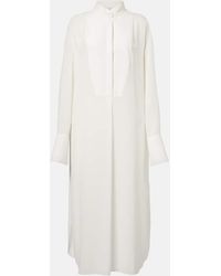 McQueen - Oversize-Hemdblusenkleid Aus Seide - Lyst