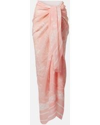 Balmain - Printed Silk Beach Cover-Up - Lyst