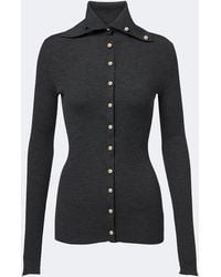 Dolce & Gabbana - Embellished Ribbed-Knit Wool Cardigan - Lyst