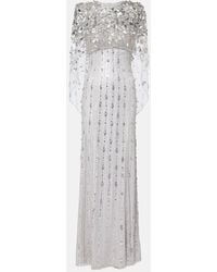 Jenny Packham - Robe Longue Nettie En Tulle A Sequins - Lyst