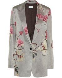 Dries Van Noten Blazer in jacquard floreale - Metallizzato