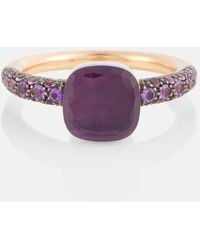 Pomellato - Nudo Petit 18kt Rose And White Gold Ring With Amethyst And Jade - Lyst