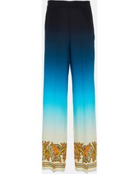 Etro - Pantalon ample imprime en soie - Lyst