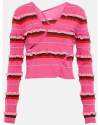 Jacquemus - Striped Knit Cropped Cardigan - Lyst
