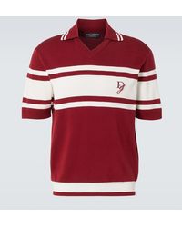 Dolce & Gabbana - Polo With Striped Motif And Logo Embroidered On The Front - Lyst