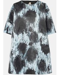 Marni - Leopard-Print Duchesse Satin Minidress - Lyst