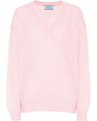 Prada Pullover aus einem Mohairgemsich - Pink