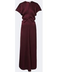 TOTEME - Draped Crepe Satin Maxi Dress - Lyst
