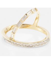 Mateo - 14kt Y-bar Gold Ring With Diamonds - Lyst