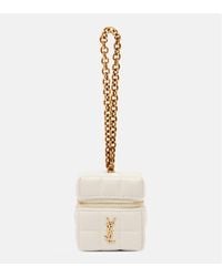 Saint Laurent - Cassandre Carre Mini Leather Box Bag - Lyst