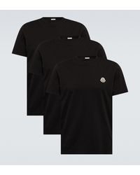 Moncler Set aus drei T-Shirts aus Baumwolle - Schwarz