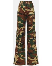 Alessandra Rich - Camouflage Cotton Cargo Pants - Lyst