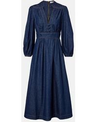 Zimmermann - Awaken Denim Midi Dress - Lyst