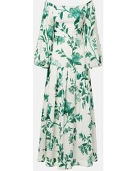 Agua Bendita - Senlis Printed Off-Shoulder Linen Maxi Dress - Lyst