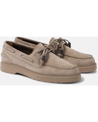 Brunello Cucinelli - Monili Suede Boat Shoes - Lyst