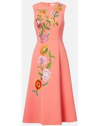 Carolina Herrera - Embroidered Floral Cocktail Dress - Lyst