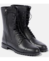 Manolo Blahnik - Lugata Leather Lace-Up Boots - Lyst