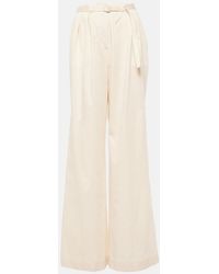 JOSEPH - Tunis High-Rise Cotton Wide-Leg Pants - Lyst