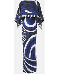 PUCCI - Iride Silk Slip Dress And Cape Set - Lyst