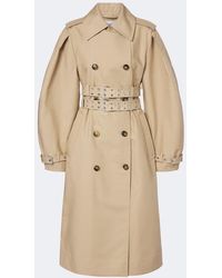 Ganni - Gabardina De Algodon Con Cinturon - Lyst