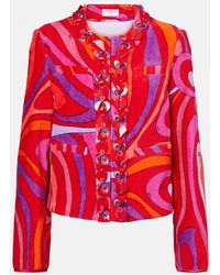 PUCCI - Marmo Embellished Cotton Terry Jacket - Lyst