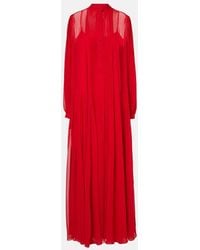 Costarellos - Clarinda Pleated Silk Georgette Maxi Dress - Lyst