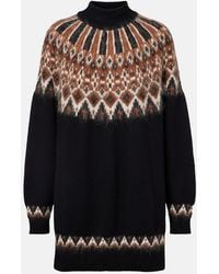 STAUD - Liza Fair Isle Wool-Blend Sweater Dress - Lyst