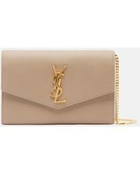 Saint Laurent - Uptown Textured-Leather Shoulder Bag - Lyst