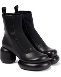Jil Sander Platform Leather Chelsea Boots - Black