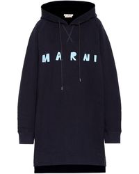 Marni Abito felpa in cotone con cappuccio - Blu