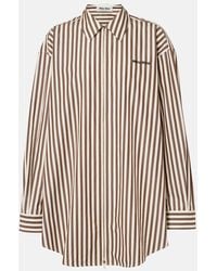 Miu Miu - Zip-Up Striped Cotton Poplin Shirt Dress - Lyst