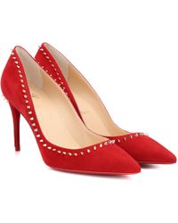 Christian Louboutin Anjalina 85 Suede Pump - Red