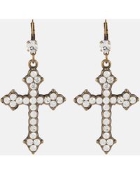 Blumarine - Embellished Cross Earrings - Lyst