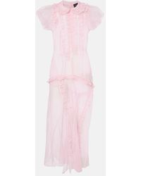 Simone Rocha - Ruffled Sheer Tulle Midi Dress - Lyst