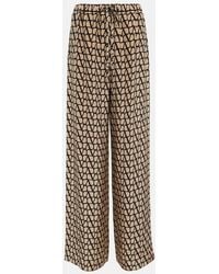 Valentino - Toile Iconographe Silk Wide-Leg Pants - Lyst