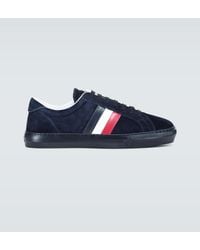 Moncler - New Monaco Suede Sneakers - Lyst