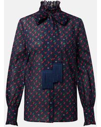 Valentino - Cherryfic Bow-Detail Cotton Muslin Shirt - Lyst