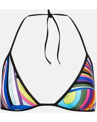 Emilio Pucci - Top bikini a triangolo con stampa - Lyst