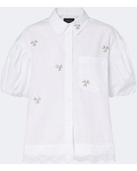 Simone Rocha - Embellished Cotton Poplin Shirt - Lyst