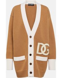 Dolce & Gabbana - Cardigan oversize en laine vierge a logo - Lyst