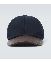 Berluti - Cappello da baseball in cotone con pelle - Lyst