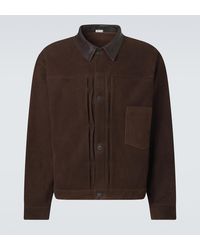 A.PRESSE - 1St Type Leather-Trimmed Suede Jacket - Lyst