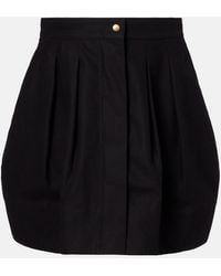 Max Mara - Pleated Cotton Twill Miniskirt - Lyst